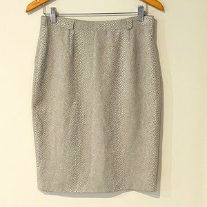 Grey-Gory Paris Pencil Skirt Vintage Snake Skin Print Fully Lined Size Small